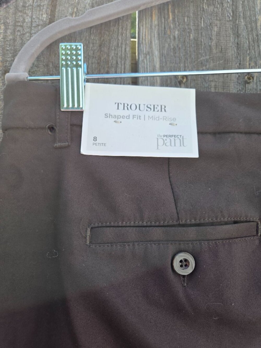 Christopher & Banks Petite Brown Mid-Rise Trousers Size 8P New - Picture 3 of 5
